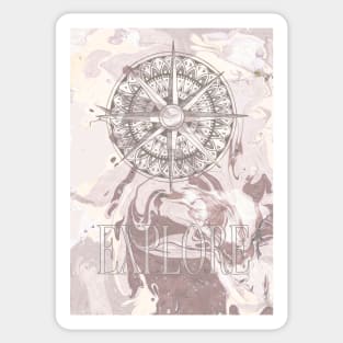 Marble Compass Sticker